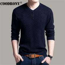 Load image into Gallery viewer, COODRONY Sweater Men Casual V-Neck Pullover Men Autumn Slim Fit Long Sleeve Shirt Mens Sweaters Knitted Cashmere Wool Pull Homme
